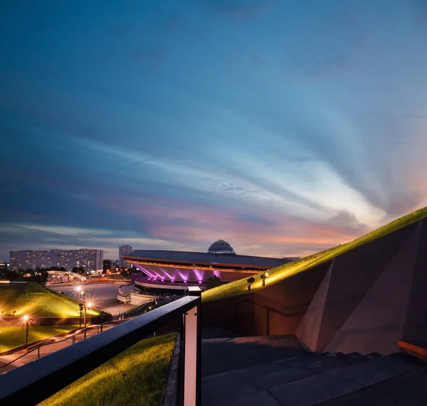 View on the social part of Katowice during sunset time — Stock Photo, Image