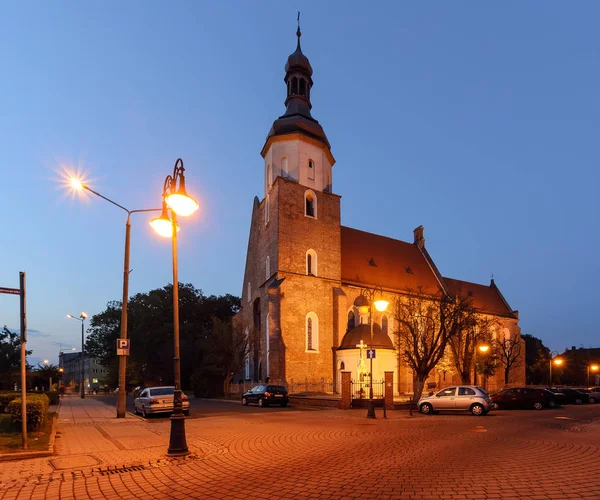 Church in  Zory after sunset in Poland — Stock Photo, Image