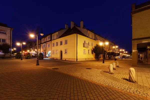 Plac Rynek w Żorach po zachodzie słońca — Zdjęcie stockowe
