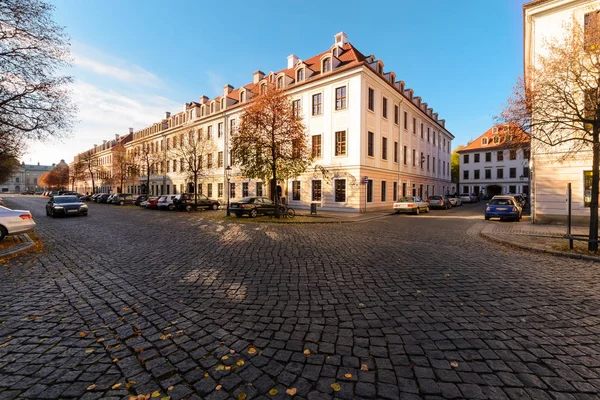 Autumn street architecture in old town of Dresden — Stock Photo, Image