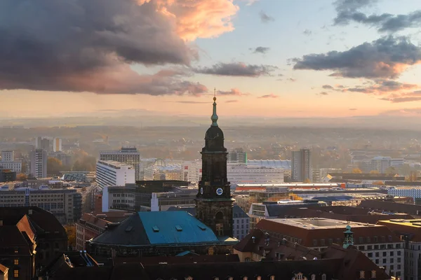 Панорама Дрездена на закате — стоковое фото