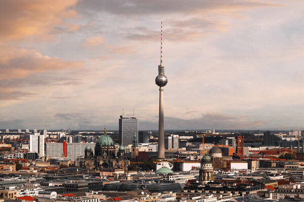 Landscape of the Berlin, Germany evening view.