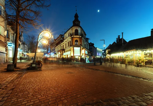 Bâtiments de rue traditionnels en Zakopane, Pologne — Photo