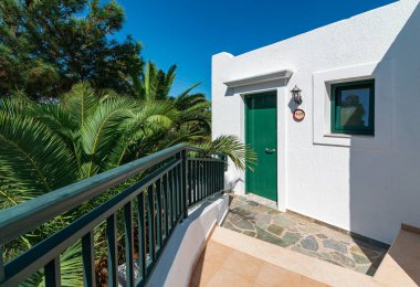 Yunanistan 'ın Girit kentindeki palmiye ağaçlarının manzarası çok güzel.