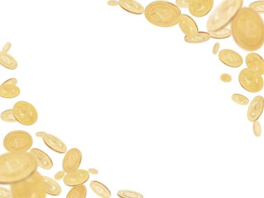 Altın kripto para Bitcoin patlaması. Beyazda izole edilmiş