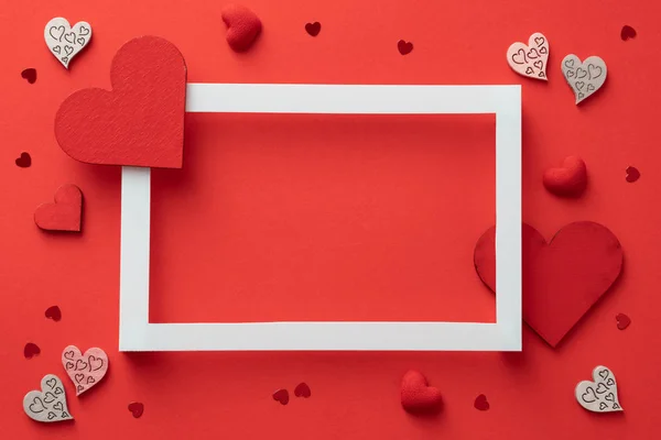 Valentines día amor plano laico fondo — Foto de Stock