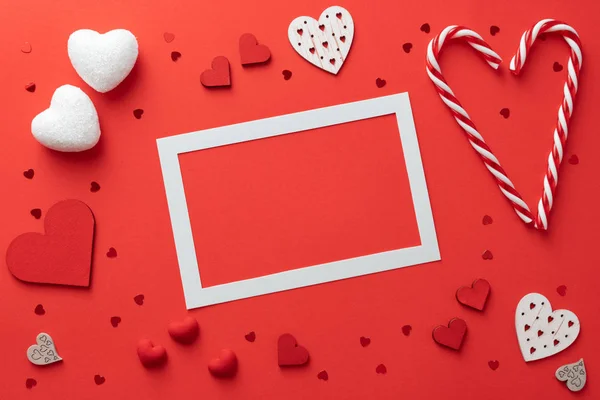 Valentines day love Flat lay background — Stock Photo, Image