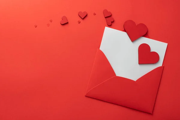 Valentines day love letter Flat lay background — Stock Photo, Image