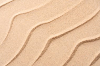 Creative layout of sand waves. summer beach sand background, vacation and travel concept. Flat lay top view copy space, Minimal exotic concept.