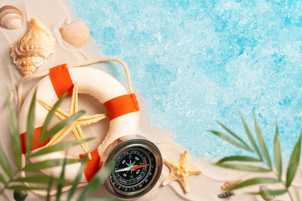 Minimaal Exotisch Concept Creatieve Lay Out Van Zandgolven Zee Zomer — Stockfoto