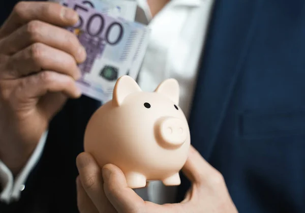 Geld Beschermen Concept Sparen Symbool Close Van Een Menselijke Hand — Stockfoto