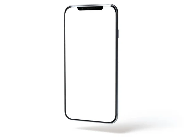 Smartphone Mockup Phone Blank Screen Shadow Isolated White Background Symbol — Stock Photo, Image