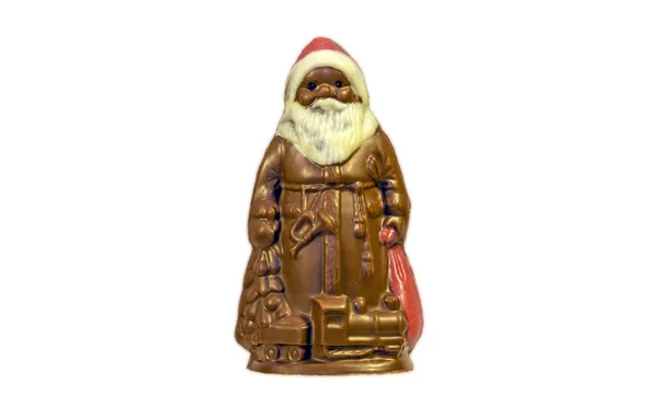 Çikolata Noel Baba hediye çanta ile. Tatlı heykelcik
