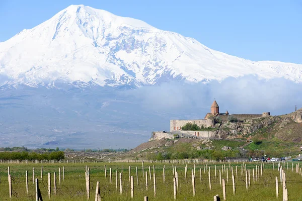 Лучший вид на гору Арарат с территории Армении — стоковое фото