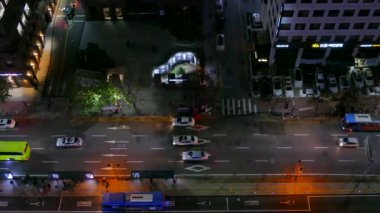 Gangnam bölgesinde Seul Güney Kore Asya kaotik gece trafikte