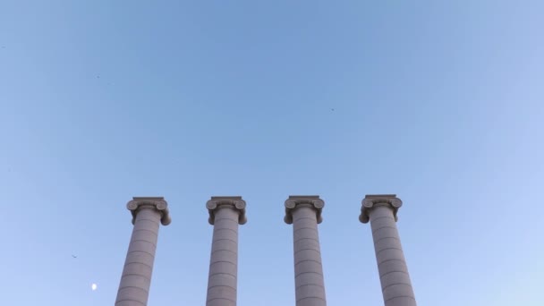 Columns Of The National Art Museum Museu Nacional De Catalunya — Stock Video