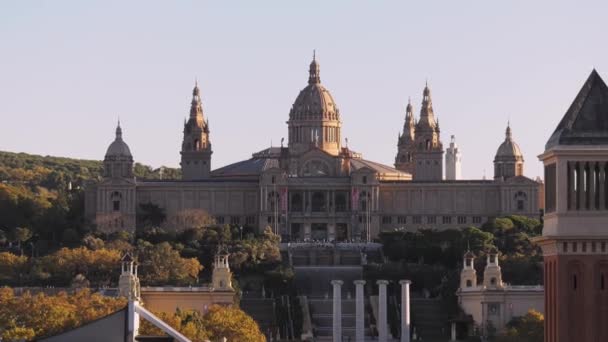 Ulusal Sanat Müzesi Nacional De Catalunya Barselona 'da — Stok video