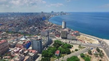 18 havadan görünümü Karayip Denizi eski Havana Küba uçak uçan