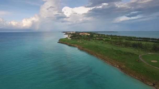 23 Varadero Cuba Caribbean Sea Beach From Sky Drone Flying — Stock Video