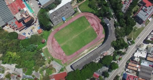 2 luchtfoto van Havana Cuba stad met stadion Caribische zee — Stockvideo