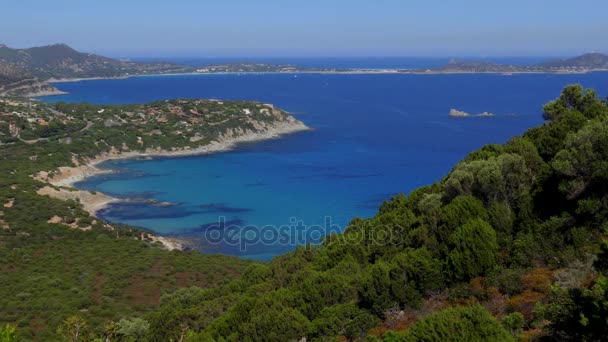 Přírodní krajina pláží Středozemního moře v Sardinie Sardinie Itálie Italia — Stock video