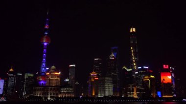 Şanghay Çin Asya Çin şehir gece Bund