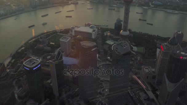 Manzara Çin Asya'daki Shanghai kuleden Bund yakınındaki — Stok video