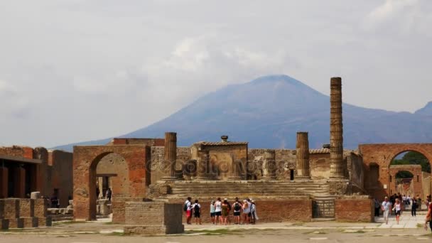 Θέα προς το ηφαίστειο Vesuvio σε Νάπολη και Πομπηία Site — Αρχείο Βίντεο