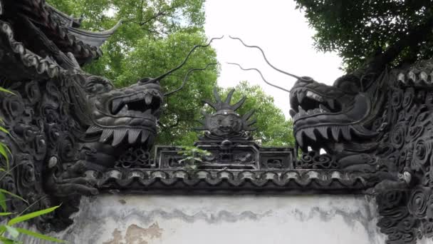 Διακόσμηση τέχνης στο Yu Garden στη Σαγκάη Κίνα Ασία — Αρχείο Βίντεο