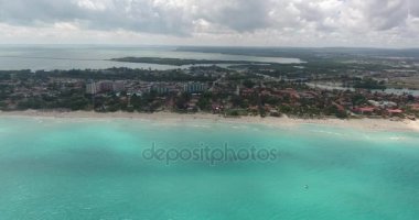 Hotel uçan beldesinde Varadero Küba Karayip deniz plaj dron