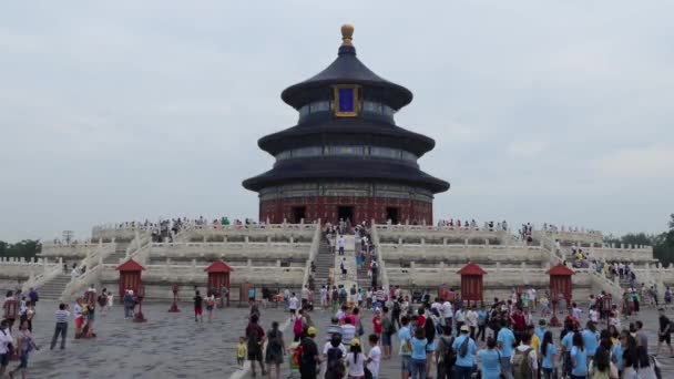 Pechino Cina Luglio 2017 Folle Persone Turisti Durante Visita Tempio — Video Stock