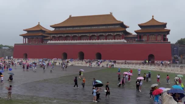 Beijing China Julio 2017 Multitud Personas Turistas Que Visitan Puerta — Vídeos de Stock