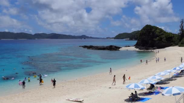 Окинава Япония Июль 2019 Вид Пляж Фурузамами Острове Замами Архипелаг — стоковое видео