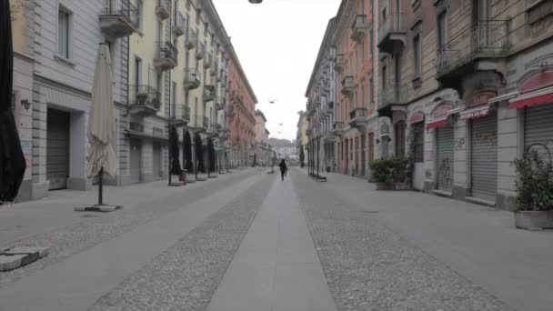 Milan Italien April 2020 Dagligt Liv Centrala Milano Italien Covid — Stockvideo