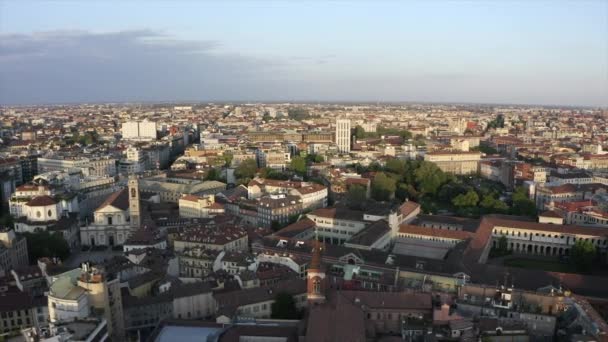 Luchtfoto Van Milaan Italië Met State University Universit Statale Huizen — Stockvideo