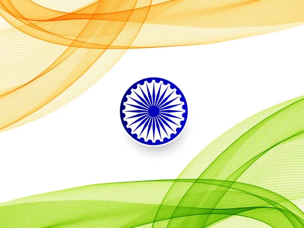 Tema Abstract Indian Flag fondo de diseño ondulado — Archivo Imágenes Vectoriales