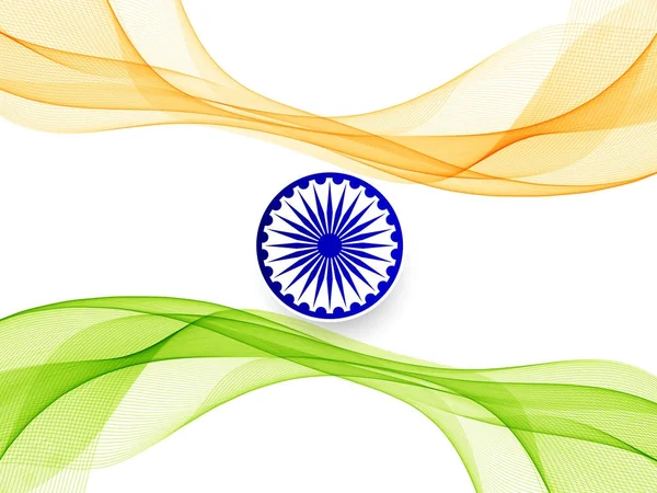 Tema Abstract Indian Flag fondo de diseño ondulado — Archivo Imágenes Vectoriales