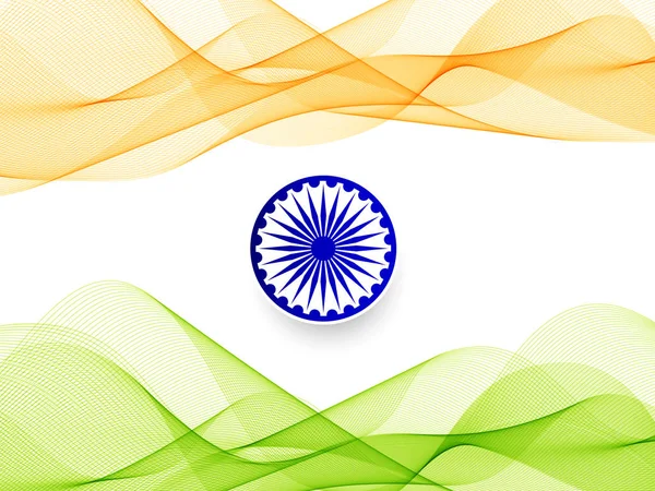 Abstrato Bandeira indiana tema ondulado design fundo — Vetor de Stock
