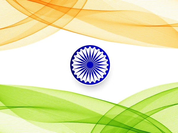 抽象印度国旗主题波浪设计背景 — 图库矢量图片
