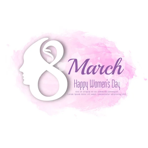 Abstract Happy Women's Day pink watercolor background design — Stock Vector