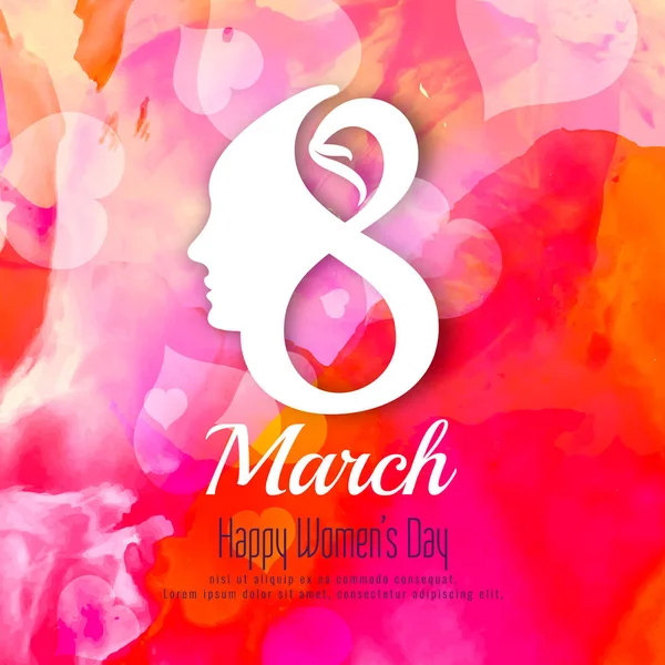 Abstract Happy Women's Day modern watercolor background design — Stock Vector