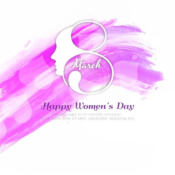 幸せな女性の日ピンクの水彩背景デザインを抽象化します。 — ストックベクタ
