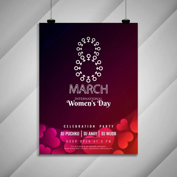 Abstract elegant Women's day celebration party invitation card t