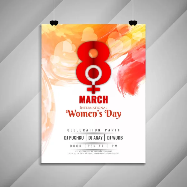 Abstract Women's day celebration party beautiful invitation card — Stock Vector