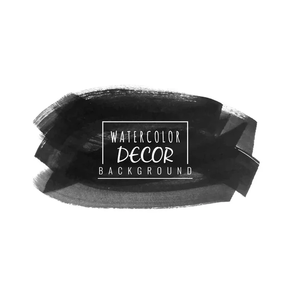 Abstracto negro acuarela mancha diseño fondo — Vector de stock