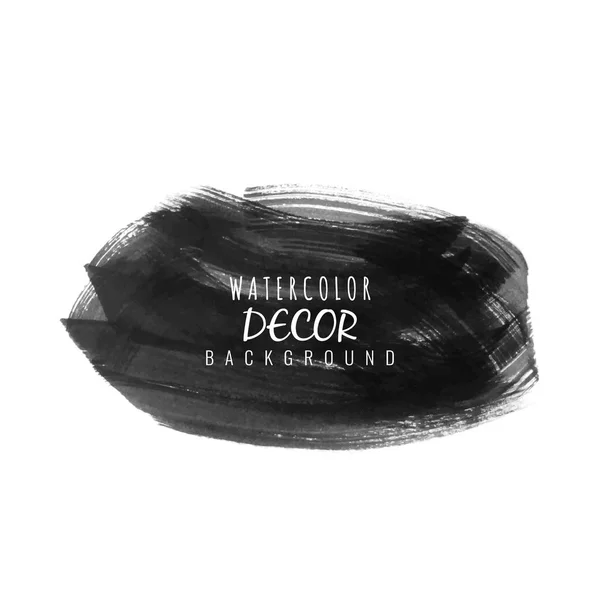 Abstracto negro acuarela mancha diseño fondo — Vector de stock