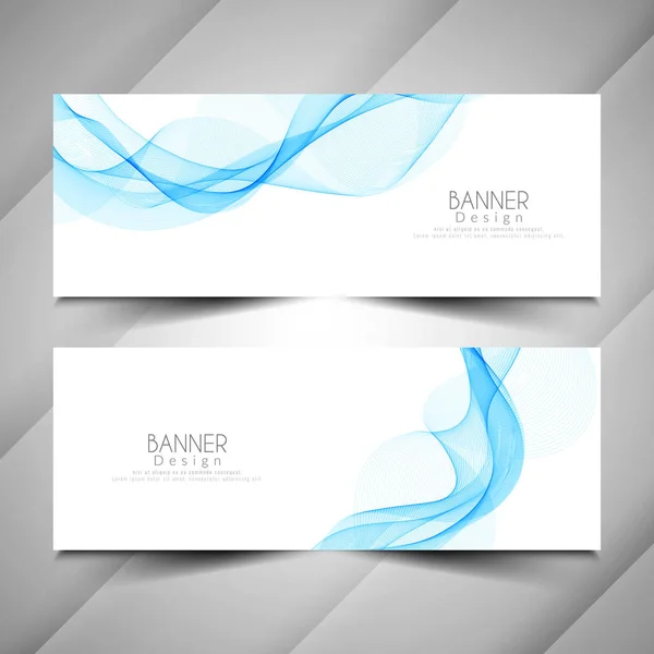 Abstract stylish wave style banners set — Stock Vector