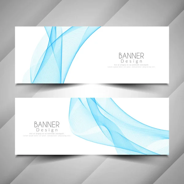 Abstract wave style elegant banners set — Stock Vector
