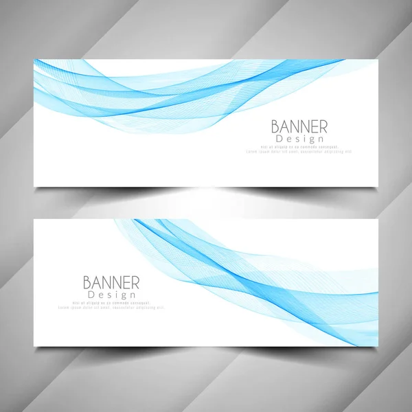 Set de banners elegantes estilo onda abstracta — Vector de stock