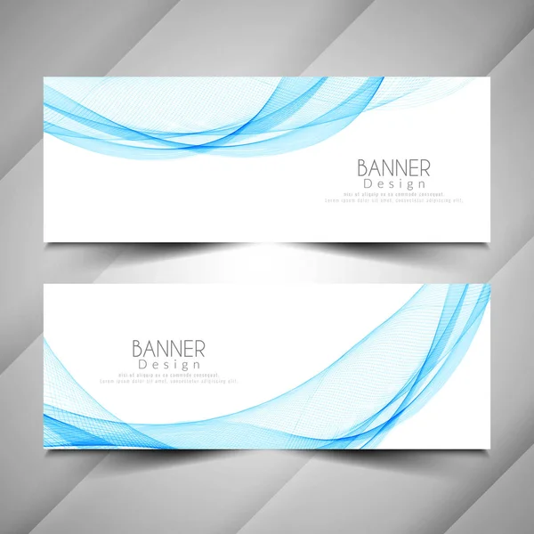 Conjunto de pancartas de estilo de onda moderna abstracta — Vector de stock